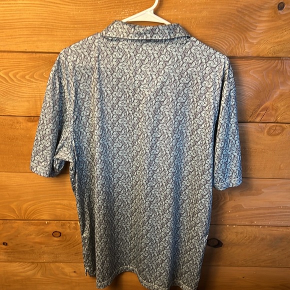 Straight Down Polo Shirt Mens Blue Grey Mixer Cocktail Happy Hour Performance XL - Picture 7 of 9